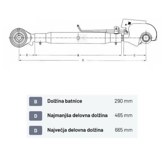 Bild von Topling ročica avt. priklop CAT 2, 465-665mm