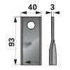 Bild von Nož RK 93x40x3mm Kuhl desni 56151300 - luknja=16,2