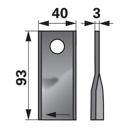 Picture of Nož RK 93x40x3mm Kuhl desni 56151300 - luknja=16,2